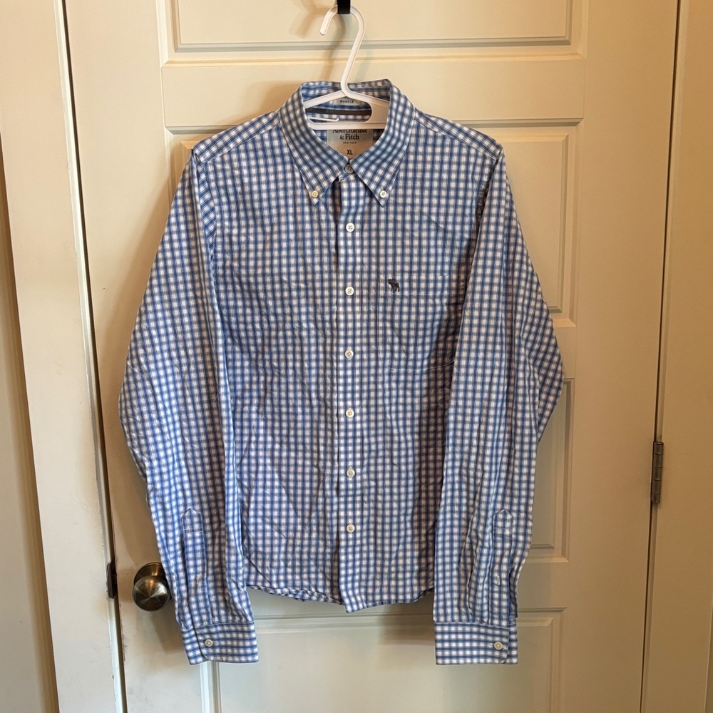 Abercrombie & Fitch Blue and White Gingham Shirt